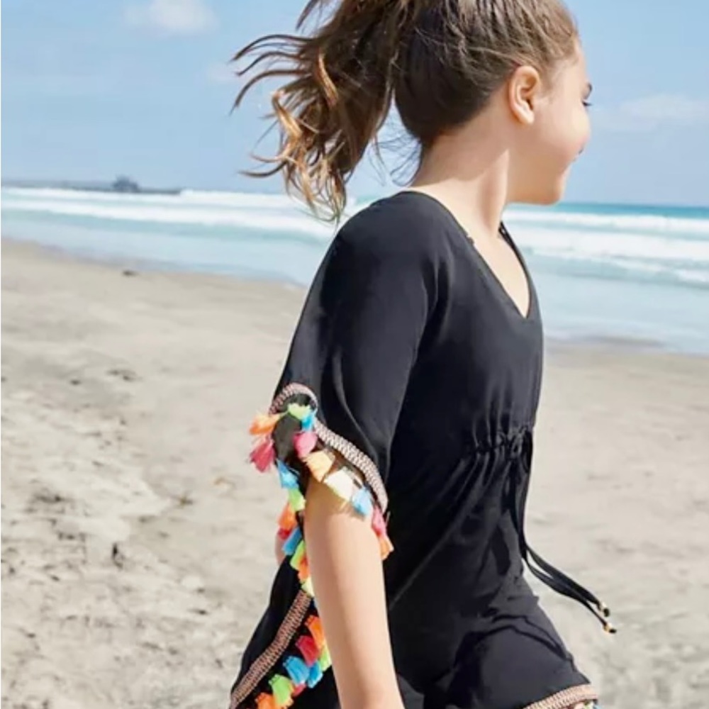 Girls' Tassel Poncho Swim Cover-Up - Big Kid